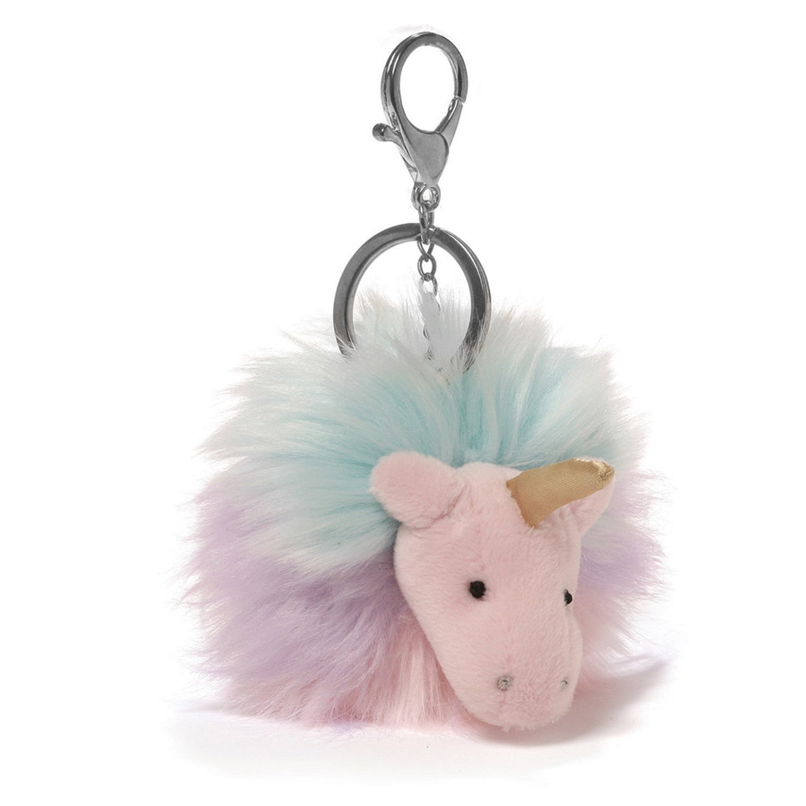 unicorn pom pom keychain